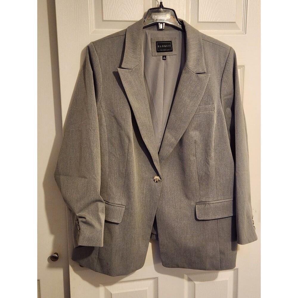 Eloquii Premier Womens Lightweight Single Button Bi-Stretch Work Blazer Size 28